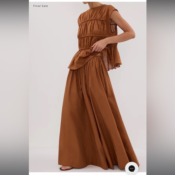 Dissh Flyyn Rust Linen Skirt and Top Set - Picture 2 of 3